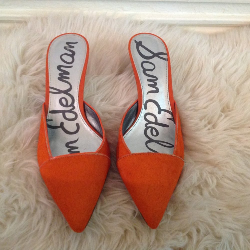 Orange Sam Edelman slim leather heels